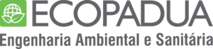 Logo da Ecopadua Engenharia Ambiental e Sanitária com design moderno e ecológico.